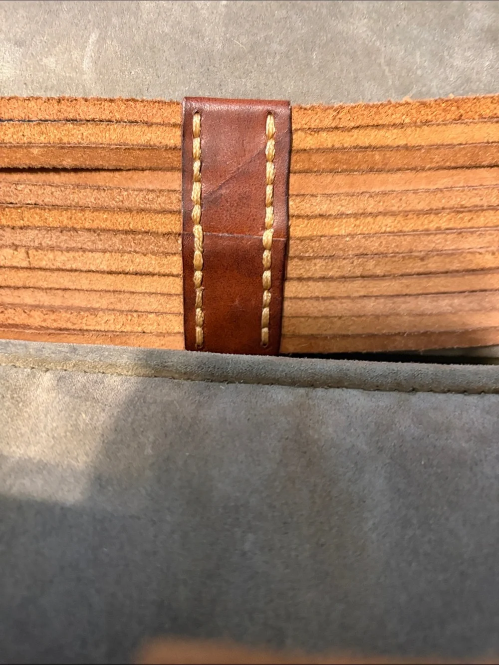 J. Crew Tan Leather Double-Buckle Waist Belt - Picture 3 of 4